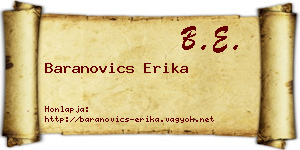 Baranovics Erika névjegykártya